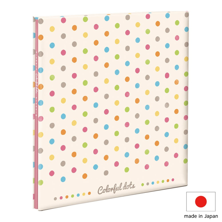 ナカバヤシ フヤスアルバム 10L / ビス式 / 白台紙10枚 10L-1201B カラフルドット