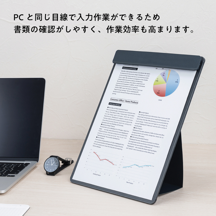 ナカバヤシ スタンドクリップボード/タテヨコ/A4/アイスグレー QB-TTCA4-GYの商品画像8枚目