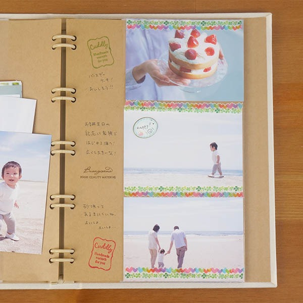 【アルバムの日記念特価】ナカバヤシ クラフトポケット替台紙 バインダー式 L判3段ポケット アP-MYR-101-KR (10枚組)の商品画像2枚目