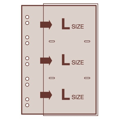 【アルバムの日記念特価】ナカバヤシ クラフトポケット替台紙 バインダー式 L判3段ポケット アP-MYR-101-KR (10枚組)の商品画像4枚目