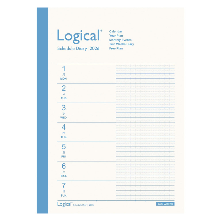 【2026年度版 手帳】 ナカバヤシ ロジカルダイアリー2026見開き2週間A/B6/ホワイト NS-B604-26AW【ポスト投函1】