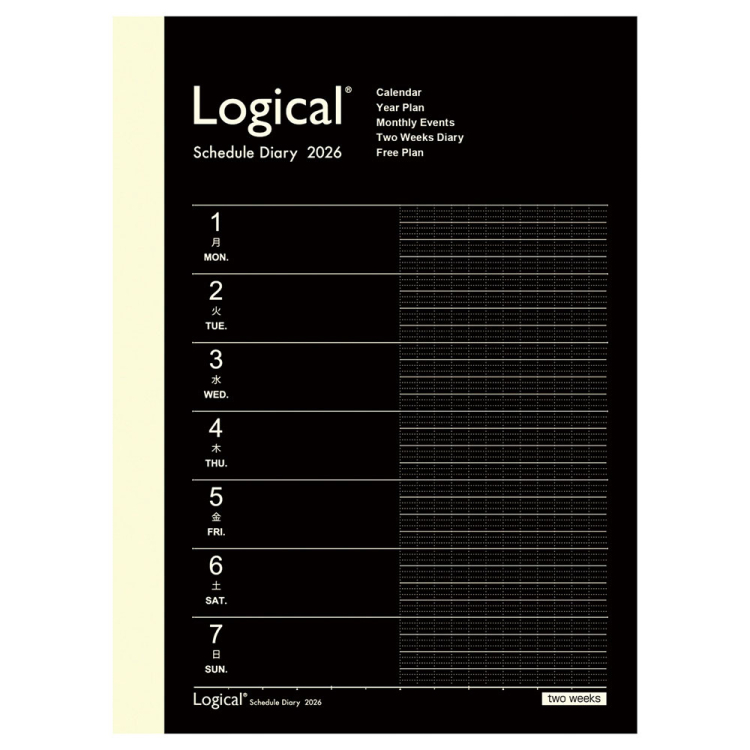 【2026年度版 手帳】 ナカバヤシ ロジカルダイアリー2026見開き2週間A/A6/ブラック NS-A604-26AD【ポスト投函1】
