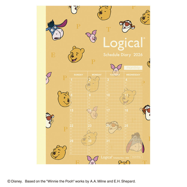 【2026年度版 手帳】 ナカバヤシ ロジカルダイアリー2026月間ノートタイプD/B6/プー NS-B602-26DA1【ポスト投函1】