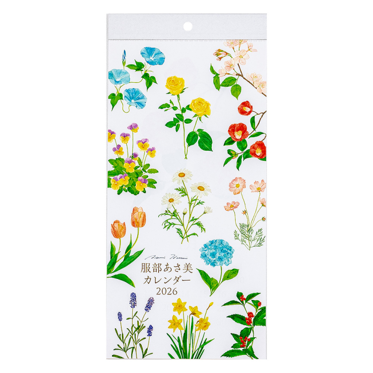 【2026年度版 カレンダー】 ナカバヤシ FSC-MX/壁掛けカレンダー2026花イラスト/A4スリム COC-CLH-A4SFI-26