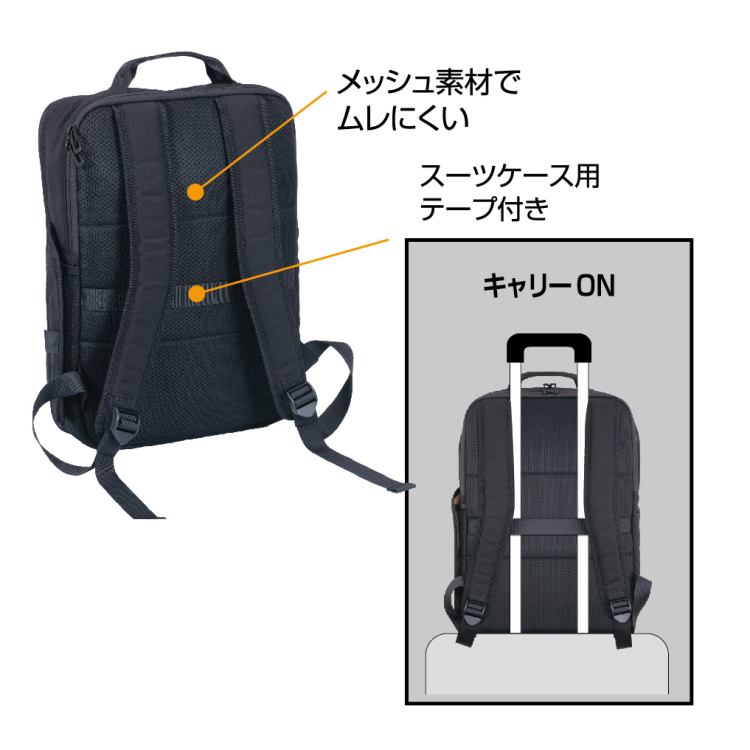 ナカバヤシ 厚みが変わるPCバックパック/リサイクル/LGY CB-285LGY (tm)の商品画像10枚目
