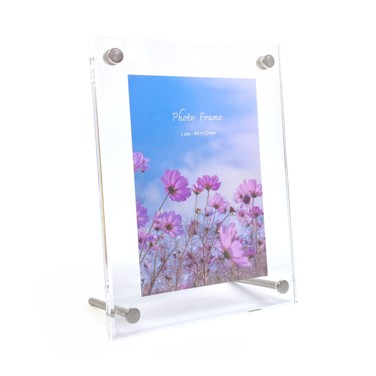 ナカバヤシ アクリルピクチャーフォトフレーム テーパー加工 L判 スタンドタイプ 写真立て IT-FL-A01-L