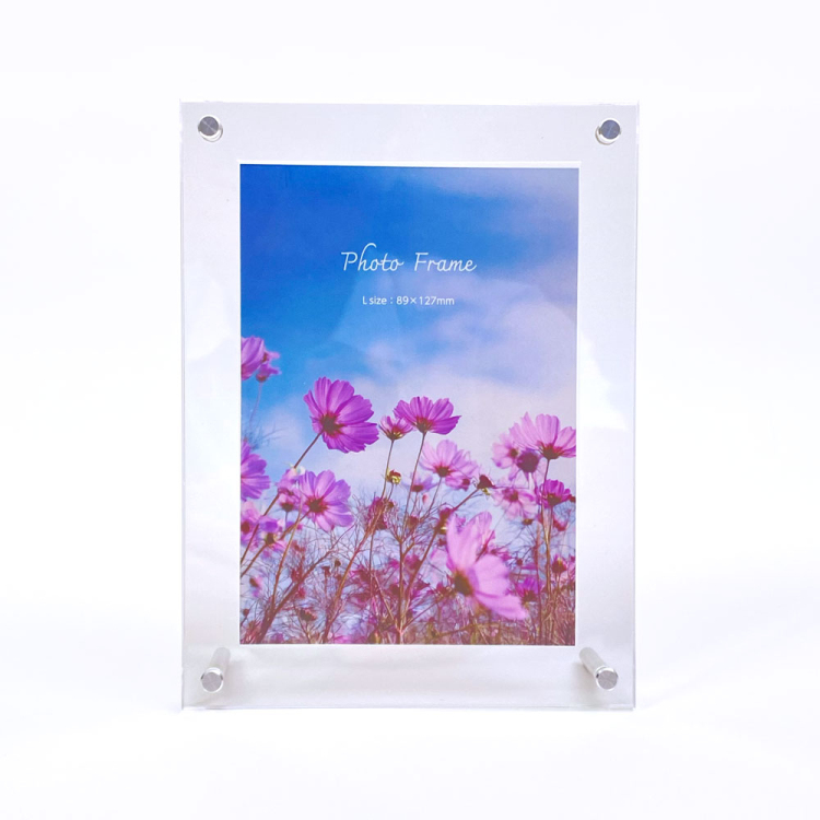 ナカバヤシ アクリルフォトフレーム 3層 溝あり L判 スタンドタイプ 写真立て IT-FL-A04-Lの商品画像3枚目