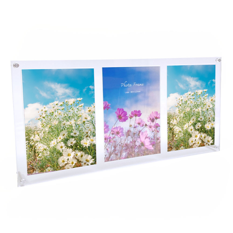 ナカバヤシ アクリルフォトフレーム 3層 溝あり 3連 L判 スタンドタイプ 写真立て IT-FL-A05-Lの商品画像6枚目