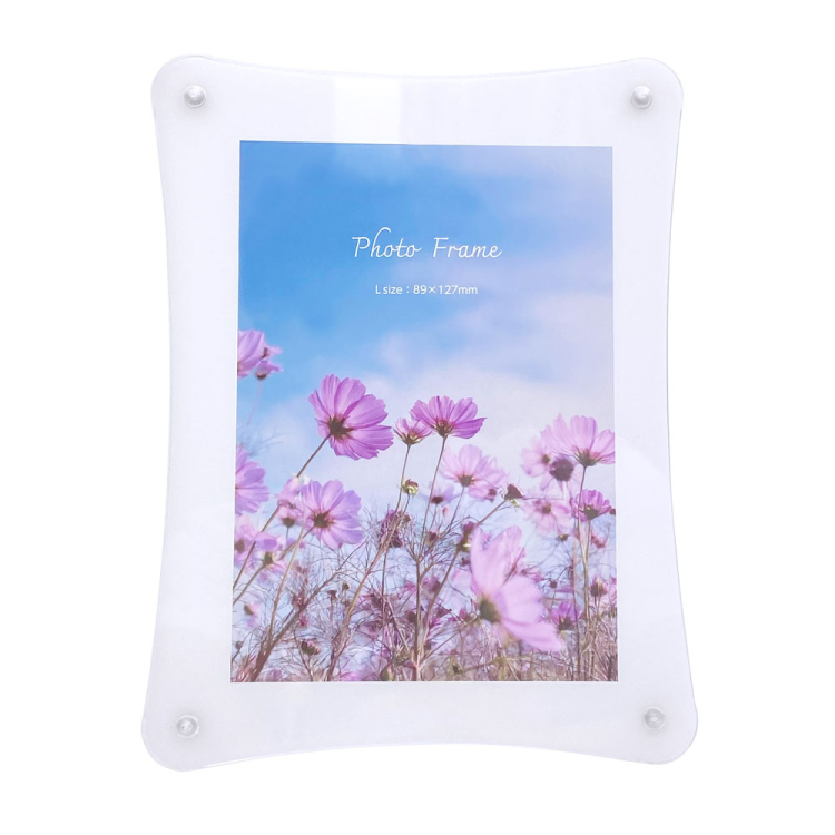 ナカバヤシ アクリルマグネットフォトフレーム ウェーブ 波型 L判 ホワイト スタンドタイプ 写真立て IT-FL-A06-L-Wの商品画像8枚目