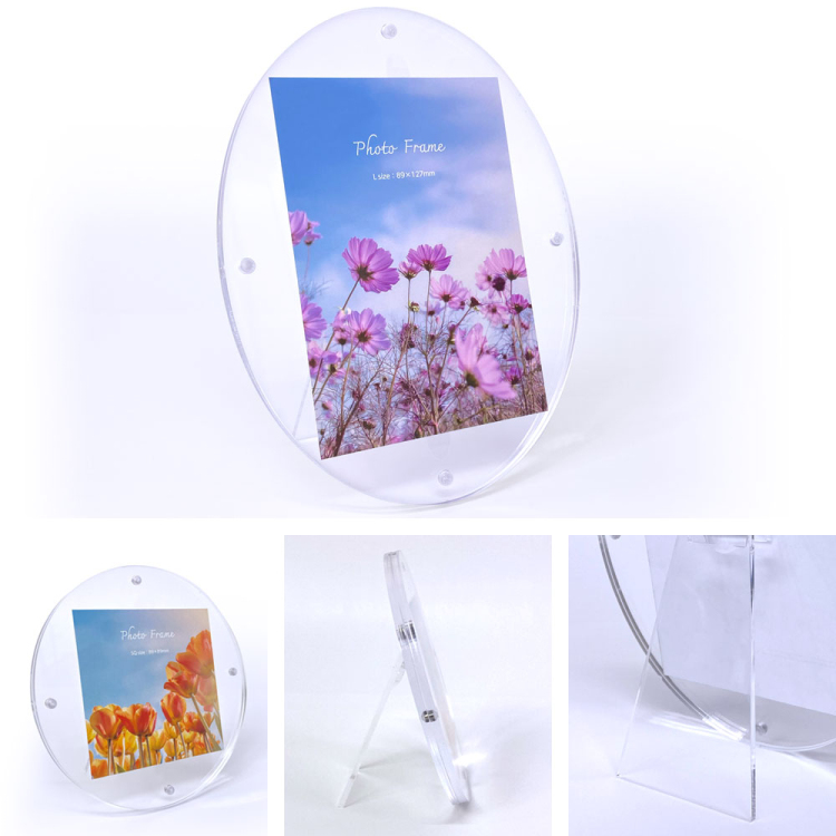 ナカバヤシ アクリルマグネットフォトフレーム ラウンド 円型 スクエア判 スタンドタイプ 写真立て IT-FL-A03-SQの商品画像4枚目