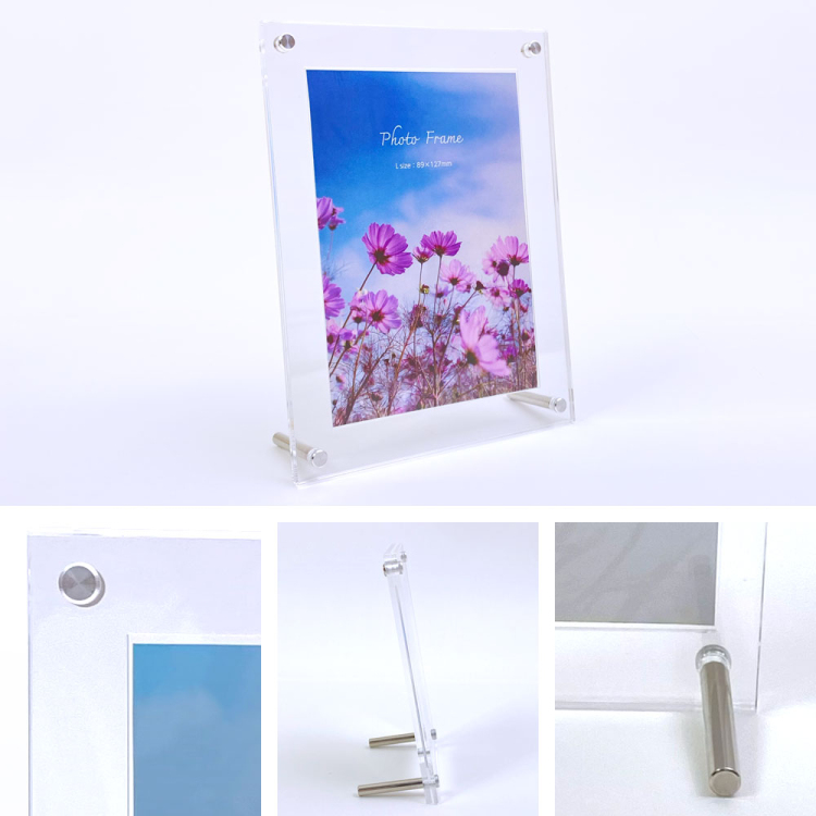 ナカバヤシ アクリルフォトフレーム 3層 溝あり L判 スタンドタイプ 写真立て IT-FL-A04-Lの商品画像4枚目