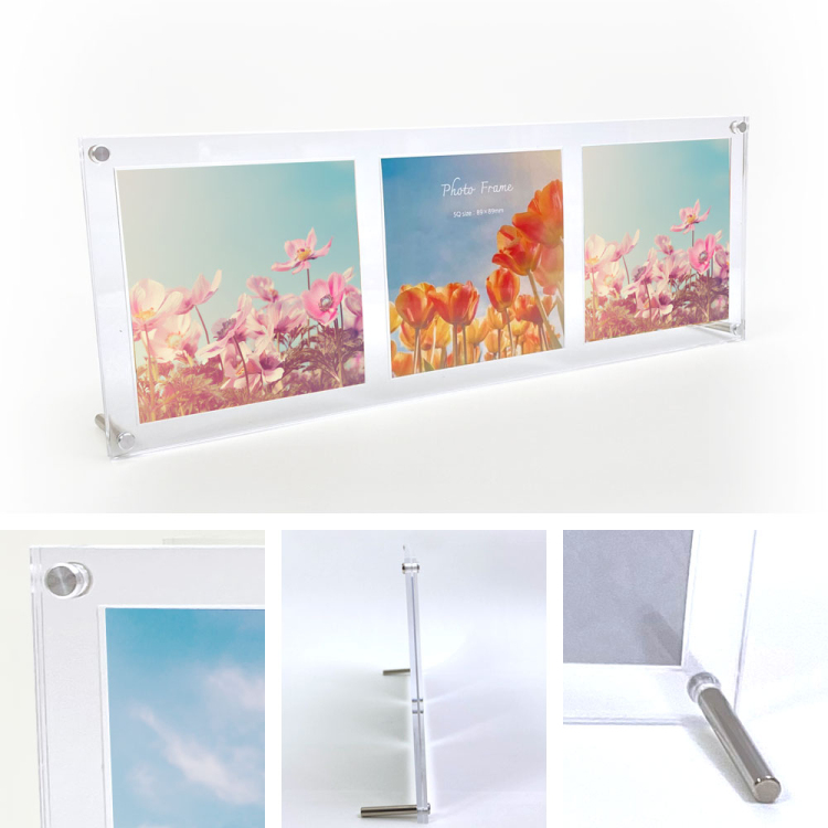 ナカバヤシ アクリルフォトフレーム 3層 溝あり 3連 L判 スタンドタイプ 写真立て IT-FL-A05-Lの商品画像3枚目