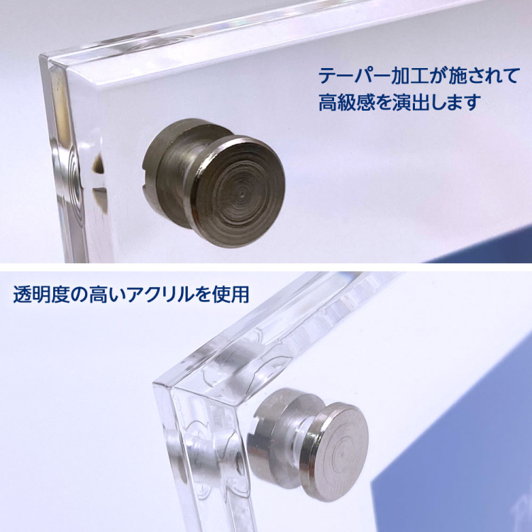 ナカバヤシ アクリルピクチャーフォトフレーム テーパー加工 L判 スタンドタイプ 写真立て IT-FL-A01-Lの商品画像5枚目
