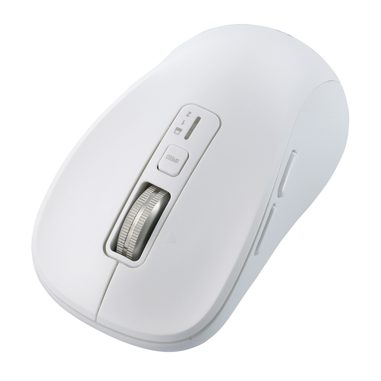 ナカバヤシ 【感動ホイールマウス】Bluetooth・USB無線(デュアル)静音5ボタンBlueLEDマウス Mサイズ/ホワイト MUS-DKF242W (tm)の商品画像7枚目