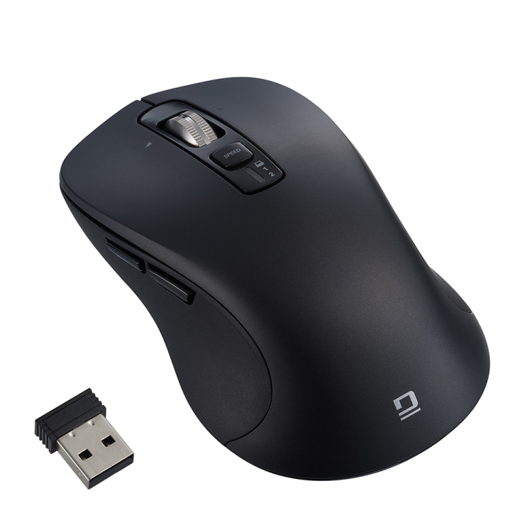 ナカバヤシ 【感動ホイールマウス】Bluetooth・USB無線(デュアル)静音5ボタンBlueLEDマウス Lサイズ/ブラック MUS-DKF243BK (tm)