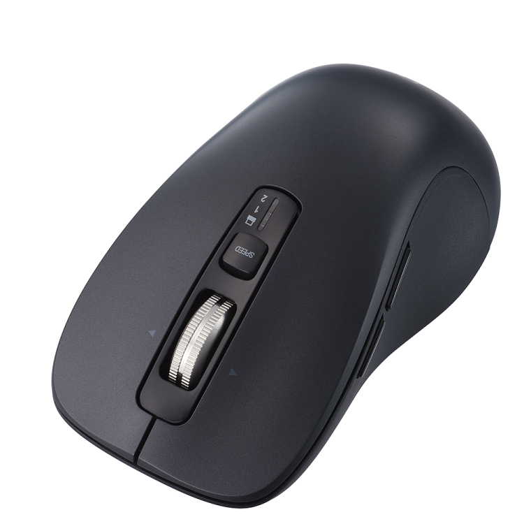 ナカバヤシ 【感動ホイールマウス】Bluetooth・USB無線(デュアル)静音5ボタンBlueLEDマウス Lサイズ/ブラック MUS-DKF243BK (tm)の商品画像7枚目