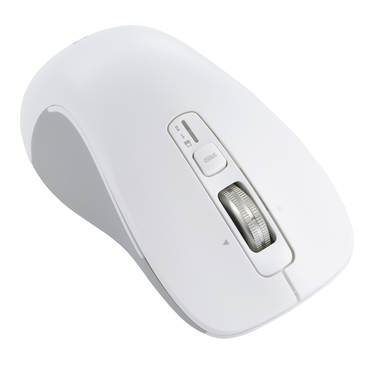 ナカバヤシ 【感動ホイールマウス】Bluetooth・USB無線(デュアル)静音5ボタンBlueLEDマウス Lサイズ/ホワイト MUS-DKF243W (tm)の商品画像5枚目