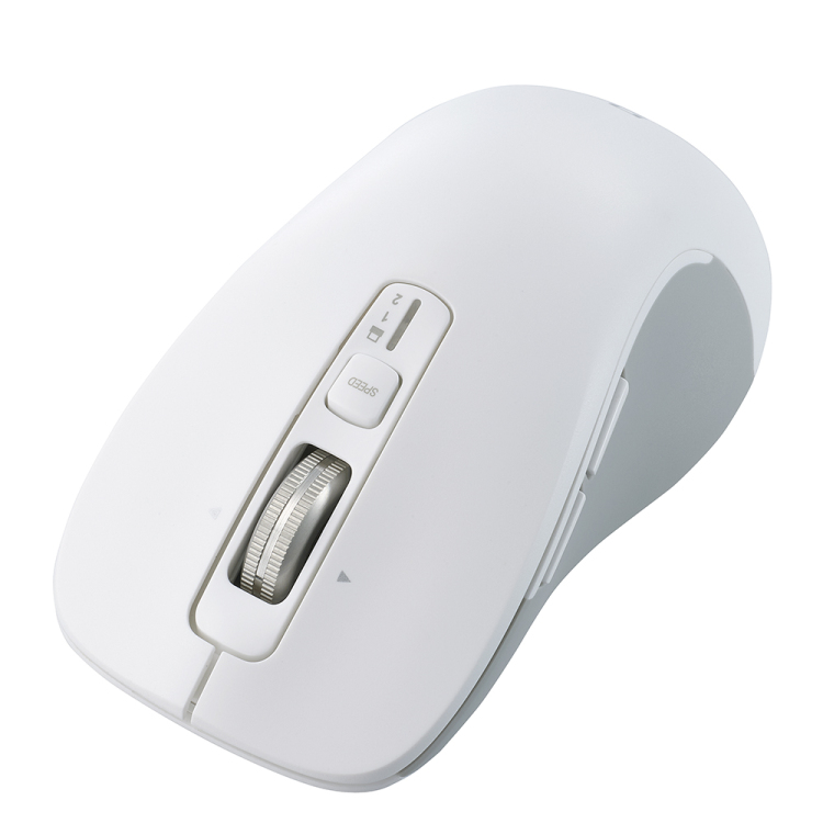 ナカバヤシ 【感動ホイールマウス】Bluetooth・USB無線(デュアル)静音5ボタンBlueLEDマウス Lサイズ/ホワイト MUS-DKF243W (tm)の商品画像7枚目