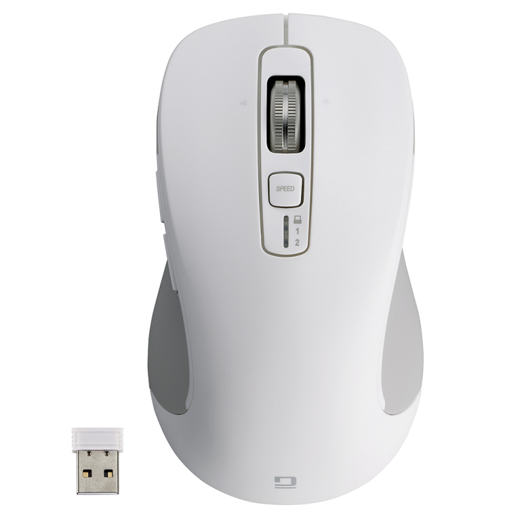 ナカバヤシ 【感動ホイールマウス】Bluetooth・USB無線(デュアル)静音5ボタンBlueLEDマウス Lサイズ/ホワイト MUS-DKF243W (tm)の商品画像11枚目