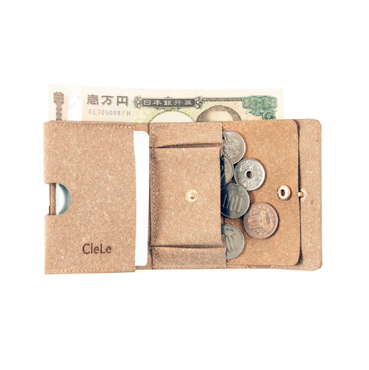 ナカバヤシ CleLe(クルレ) ミニマムウォレット 3つ折りサイフ ブラウン CLL-MWT01-BRの商品画像2枚目