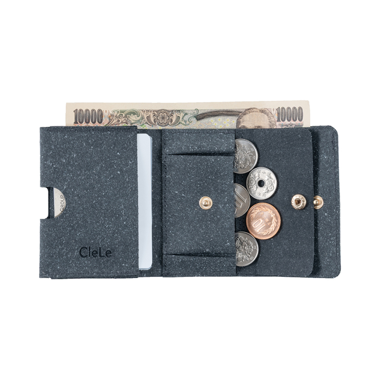 ナカバヤシ CleLe(クルレ) ミニマムウォレット 3つ折りサイフ グレー CLL-MWT01-GYの商品画像2枚目