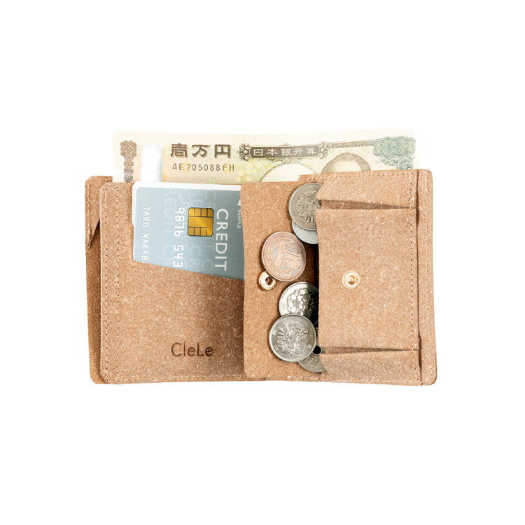 ナカバヤシ CleLe(クルレ) ミニマムウォレット 2つ折りサイフ ブラウン CLL-MWT02-BRの商品画像2枚目