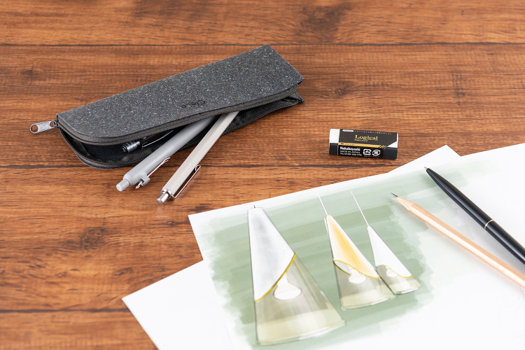 ナカバヤシ CleLe(クルレ) スリムペンケース グレー CLL-SPC-GYの商品画像2枚目