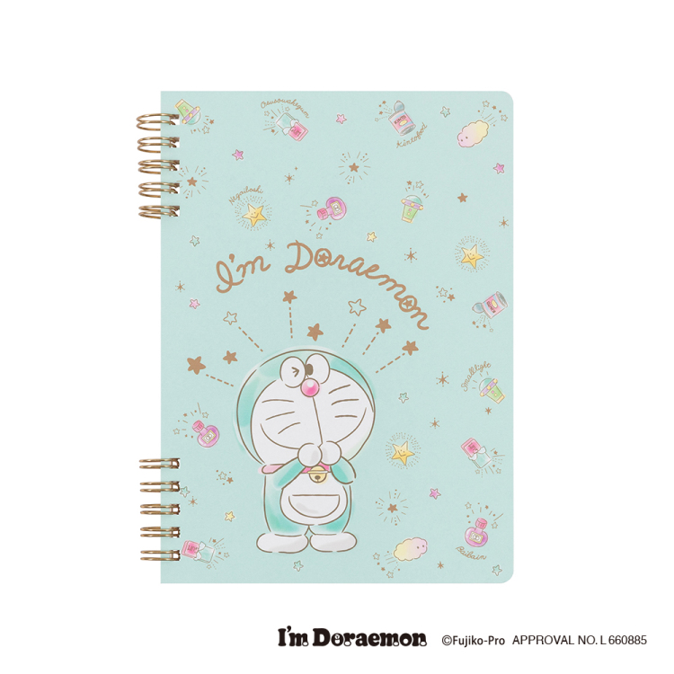 ナカバヤシ ロジカルWリングノート B6方眼 アイムドラえもんブルー NW-B612DR-Bの商品画像1枚目