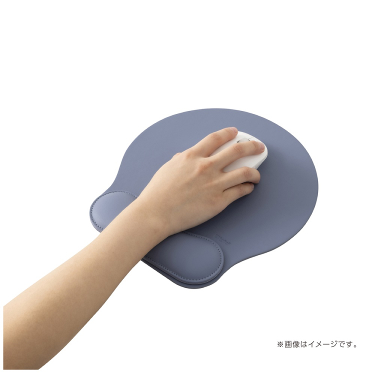 ナカバヤシ リストレスト付きPUレザーマウスパッド/ブルーグレー MUP-935BG (tm)の商品画像3枚目