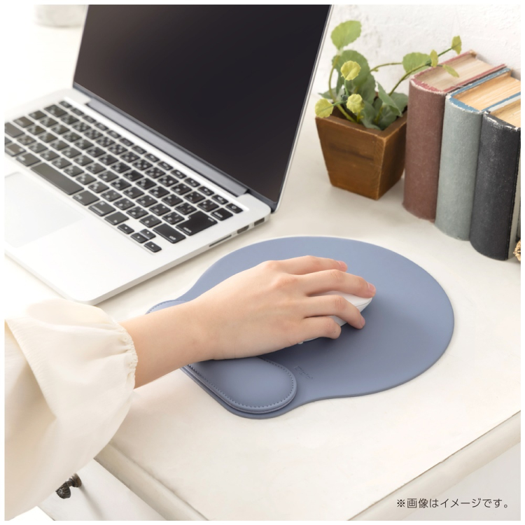 ナカバヤシ リストレスト付きPUレザーマウスパッド/ブルーグレー MUP-935BG (tm)の商品画像7枚目
