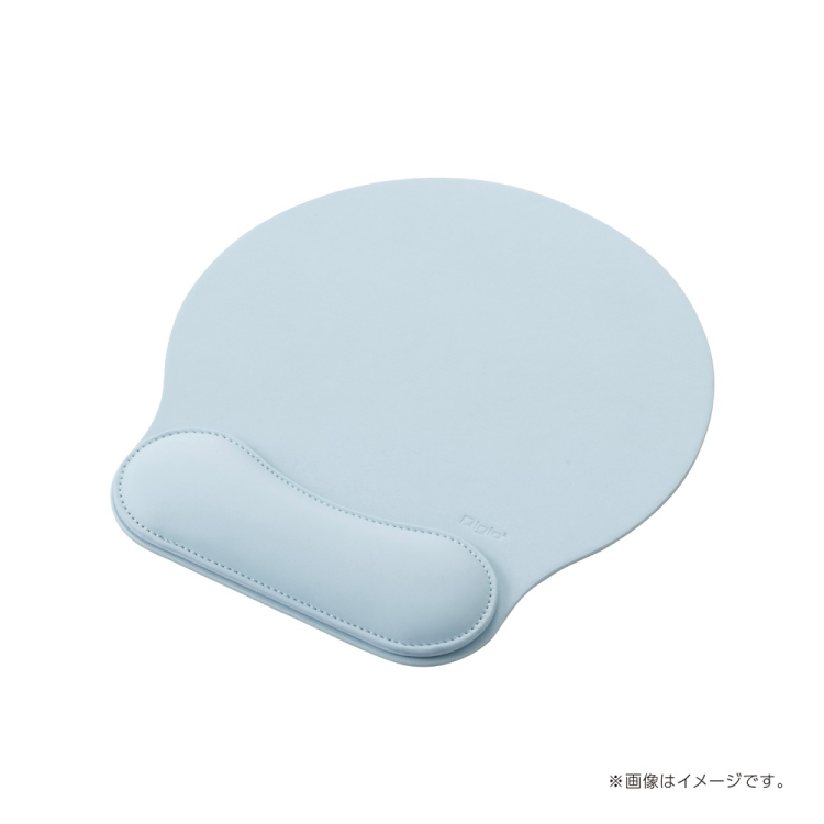 ナカバヤシ リストレスト付きPUレザーマウスパッド/ライトブルー MUP-935LB (tm)の商品画像1枚目