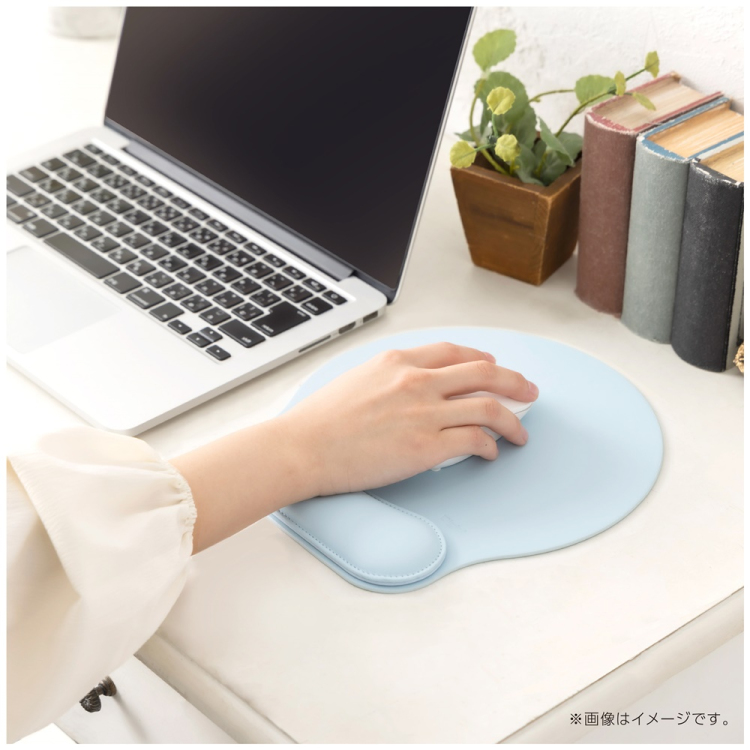 ナカバヤシ リストレスト付きPUレザーマウスパッド/ライトブルー MUP-935LB (tm)の商品画像8枚目