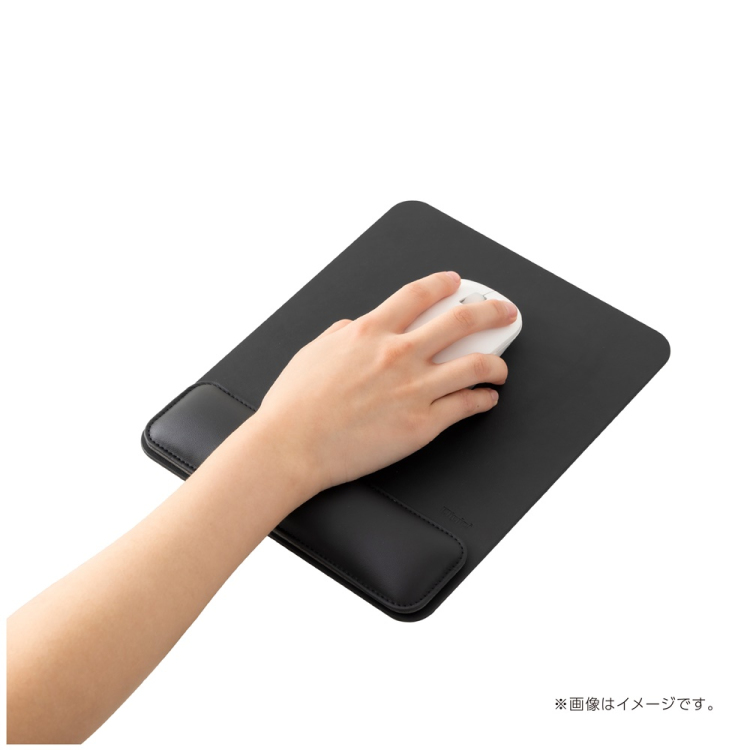 ナカバヤシ リストレスト付きPUレザーマウスパッド/ブラック MUP-936BK (tm)の商品画像2枚目