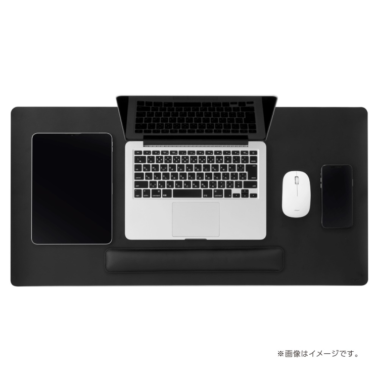 ナカバヤシ リストレスト付きPUレザーデスクマット/ブラック MUP-937BK (tm)の商品画像3枚目