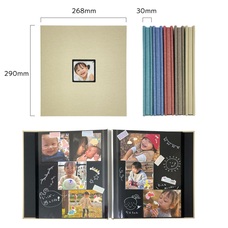 フエルネット 窓抜きフォトアルバム Sサイズ 黒台紙 レッド FN-SW-Rの商品画像10枚目