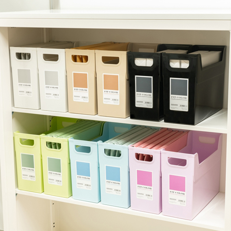 ナカバヤシ FIT COLOR A4ファイルボックス GY グレー FB-FCE4S-GYの商品画像3枚目