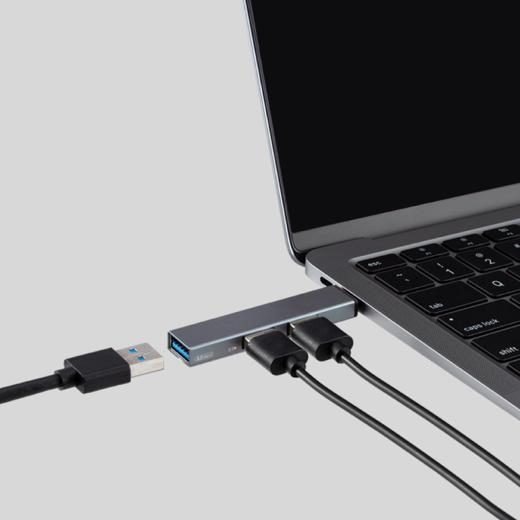 ナカバヤシ USB3.2G1+2.0Type-C3ポート変換ハブ/グレー UH-C3413GY (tm)の商品画像3枚目