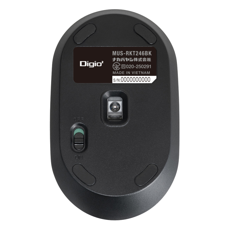 ナカバヤシ 小型無線静音3ボタンBlueLEDマウス/ブラック MUS-RKT246BK (tm)の商品画像11枚目
