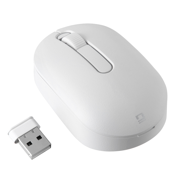 ナカバヤシ 小型無線静音3ボタンBlueLEDマウス/ホワイト MUS-RKT246W (tm)の商品画像1枚目