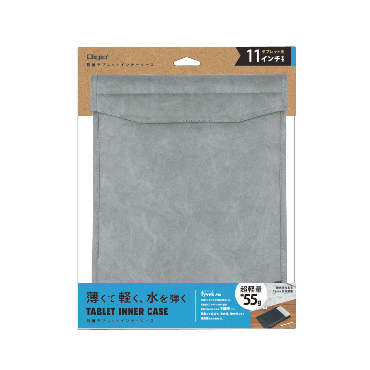 ナカバヤシ 11インチタブレット用インナーケース/Tyvek/グレー TBC-FC112406GY (tm)の商品画像3枚目