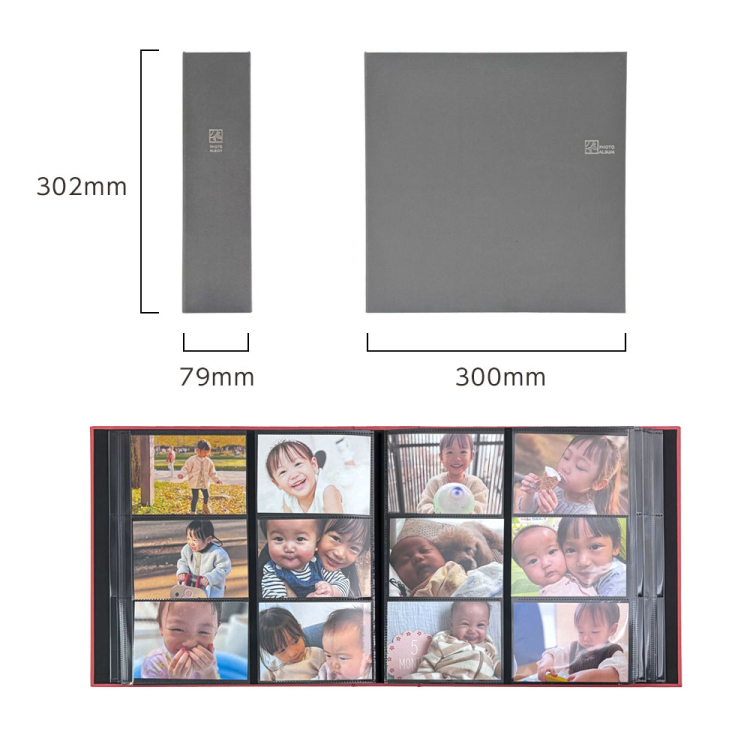 【WEB限定品】 ナカバヤシ セラピーカラー 6面ポケットアルバム L判720枚収納 TCPK-6L-720-CG　クールグレーの商品画像7枚目