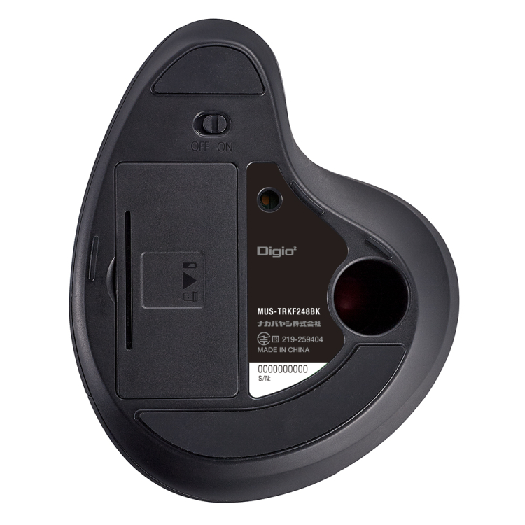 ナカバヤシ 無線エルゴ静音5ボタン光学式トラックボール/ブラック MUS-TRKF248BK (tm)の商品画像13枚目