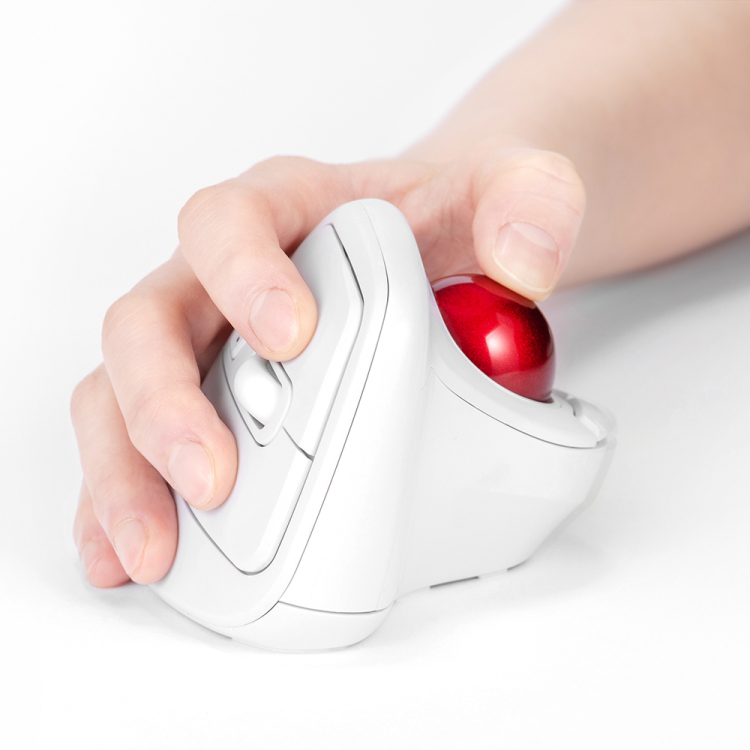 ナカバヤシ 無線エルゴ静音5ボタン光学式トラックボール/ホワイト MUS-TRKF248W (tm)の商品画像2枚目