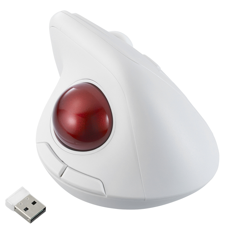 ナカバヤシ 無線エルゴ静音5ボタン光学式トラックボール/ホワイト MUS-TRKF248W (tm)の商品画像5枚目