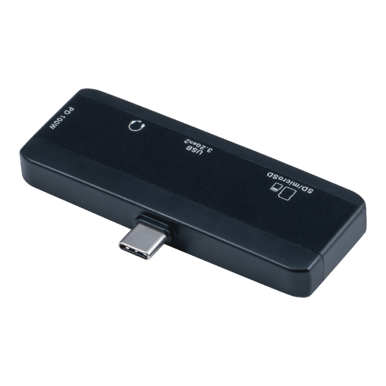 ナカバヤシ　PD対応USB3.2G2　2pコンボハブ（3.5）／ブラック　COM-C3SD152BK　(tm)の商品画像1枚目