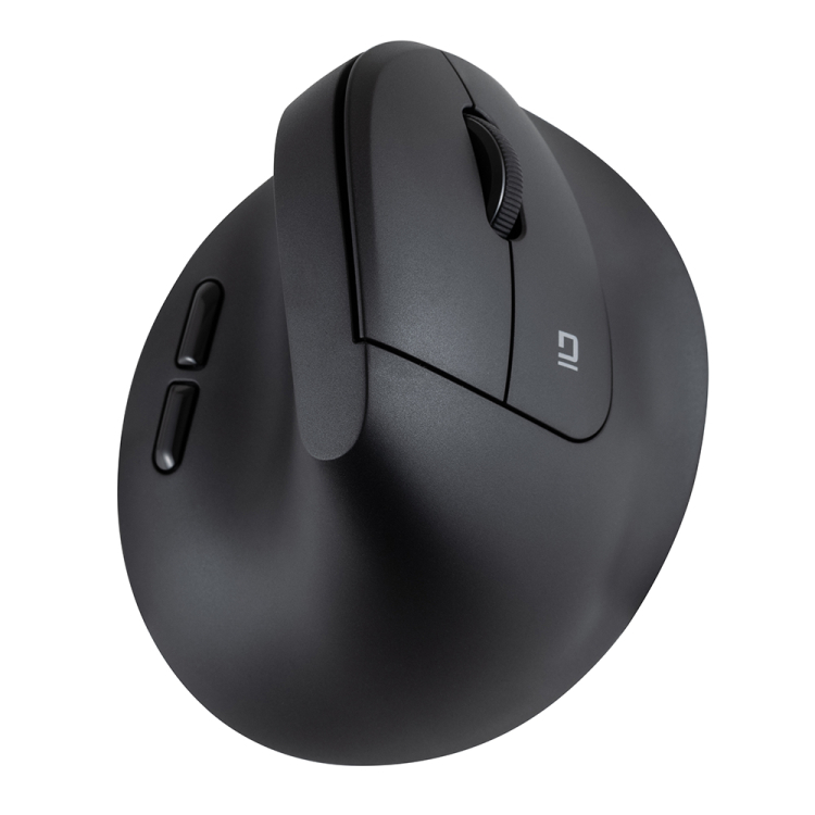 ナカバヤシ 無線静音5ボタンBlueLEDエルゴマウス/ブラック MUS-RKF251BK (tm)の商品画像1枚目