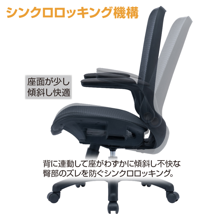ナカバヤシ オールメッシュチェア/ブラック RZS-401BK (tm)の商品画像21枚目