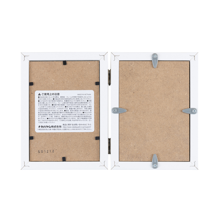 ナカバヤシ 鏡&フォトフレーム/2面/L・チェキ/ホワイト F-TW-116-Wの商品画像2枚目