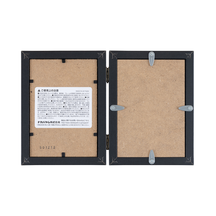 ナカバヤシ 鏡&フォトフレーム/2面/L・チェキ/ブラック F-TW-116-Dの商品画像2枚目