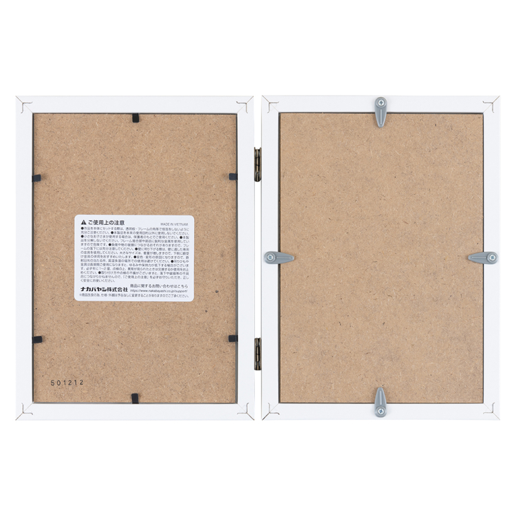 ナカバヤシ 鏡&フォトフレーム/2面/2L・KG/ホワイト F-TW-117-Wの商品画像2枚目